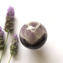 Load image into Gallery viewer, Medium Chevron Amethyst Sphere - Luna Lane Crystals