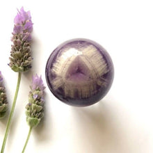 Load image into Gallery viewer, Medium Chevron Amethyst Sphere - Luna Lane Crystals