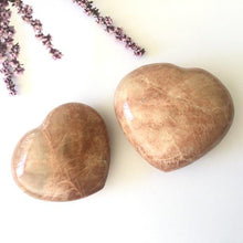 Load image into Gallery viewer, Peach Moonstone Hearts - Luna Lane Crystals