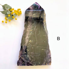 Load image into Gallery viewer, Rainbow Fluorite Slab With Polished Point - Luna Lane Crystals