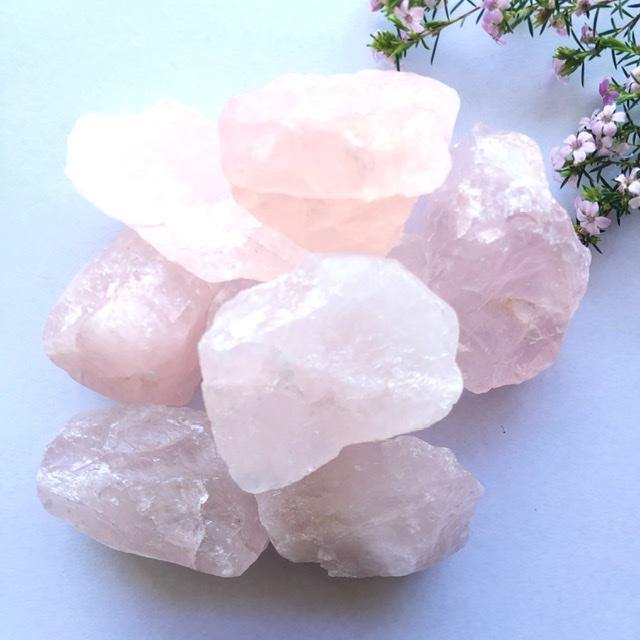 Rose Quartz Roughs - Luna Lane Crystals