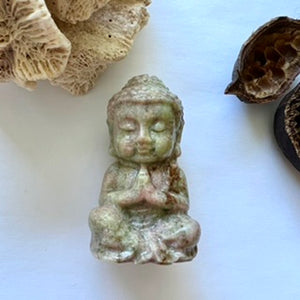 Ruby in Kyanite Buddha Carving