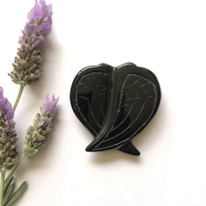 Black Obsidian Angel Wings Carving - Luna Lane Crystals