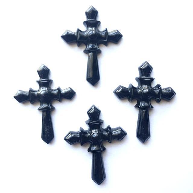 Black Obsidian Crosses - Luna Lane Crystals