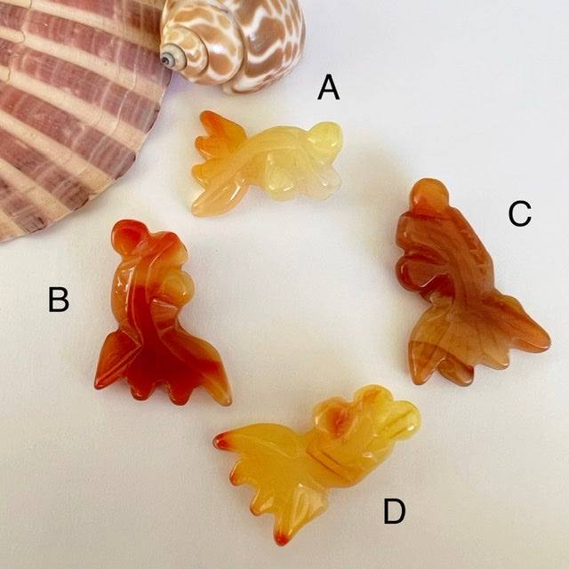 Carnelian and Agate Koi Fish Carving - Luna Lane Crystals