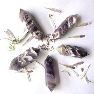 Chevron Amethyst Double Terminated Points - Luna Lane Crystals