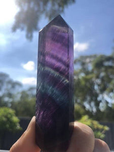 Dark Rainbow Fluorite Tower - Luna Lane Crystals