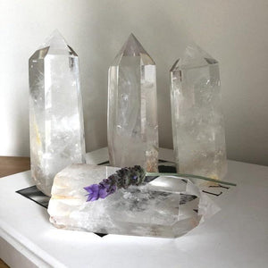 Extra Large Clear Quartz Tower - Luna Lane Crystals