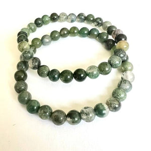 Green Moss Agate Bracelet - 6mm - Luna Lane Crystals