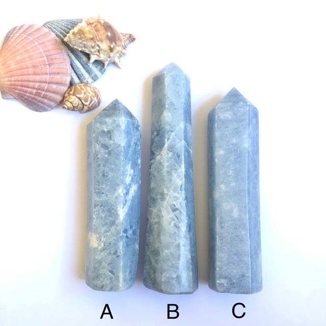 Large Blue Calcite Towers - Luna Lane Crystals