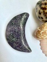 Load image into Gallery viewer, Lepidolite Moon Carvings - Luna Lane Crystals
