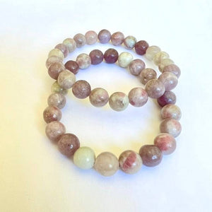 Pink Tourmaline and Lepidolite Bracelet - 8mm - Luna Lane Crystals