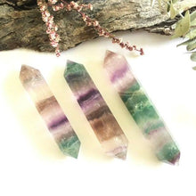 Load image into Gallery viewer, Rainbow Fluorite Double Terminated Points - Luna Lane Crystals
