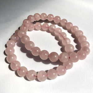 Rose Quartz Bracelets - 8mm - Luna Lane Crystals
