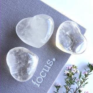 Small Clear Quartz Hearts - Luna Lane Crystals