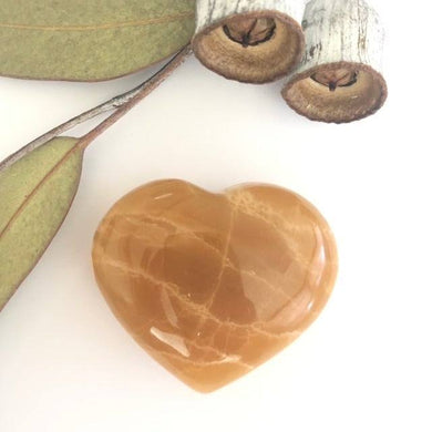 Small Honey Calcite Heart - Luna Lane Crystals