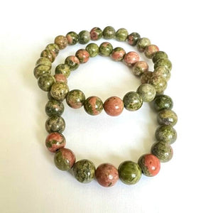 Unakite Bracelet - 8mm - Luna Lane Crystals